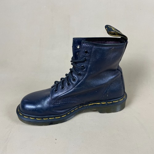 Botas de media pantorrilla Dr. Martens UK 6 EU 39 azul púrpura cuero con cordones botas de gasolina - Imagen 8 de 13