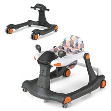 2-in-1 Baby Walker Foldable Activity Push Walker w/ Adjustable Height