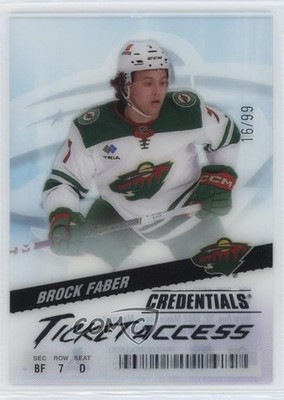 2024 Upper Deck Credentials Acetate Ticket Access 16/99 Brock Faber #TA-BF 00d2