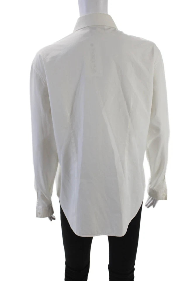 Camisa blanca con botones manga larga con cuello Burberry para mujer talla 10 Foto 3 de 4