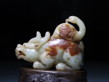 China Dynasty Ancient Culture Hetian Old Jade Pixiu Brave Troops Unicorn Beast V