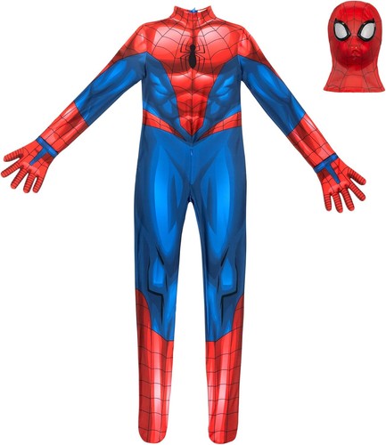 Spider-Man Youth Deluxe Zentai Costume, 2-Way Stretch Spandex with Zippers - Picture 7 of 11