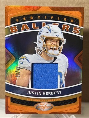2024 Panini Certified - Ballers Justin Herbert #CBM-JHT Orange /99 (MEM)