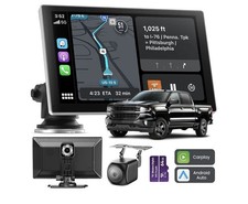 Carplay Screen for Car, 9" Portable Wireless Carplay Android Auto, 4K Dash Cam