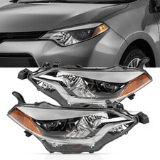 Headlights Headlamps Chrome Amber Leftright Pair For 2014-2016 Toyota Corolla