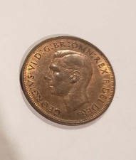 1949 Great Britain One Penny Coin  - King George VI UNC