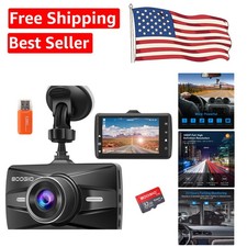 1080P Full HD Dash Cam with 32GB SD Card - 170  Wide Angle  G-Sensor