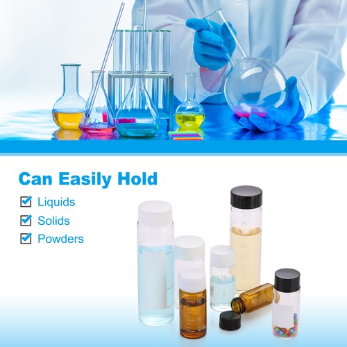 5 Pcs 50ml Clear Glass Vials with White Screw Caps with Scale Writing Label - Afbeelding 6 van 6