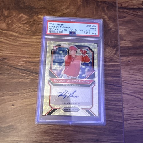 2021 Panini Prizm Mickey Moniak Gold Vinyl 1/1 PSA 9 Auto Autograph Signature RC - Picture 1 of 2