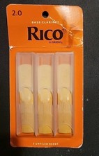 RICO By D'Addario Clarinet Reeds 2.0 Strength 3 Ct Each