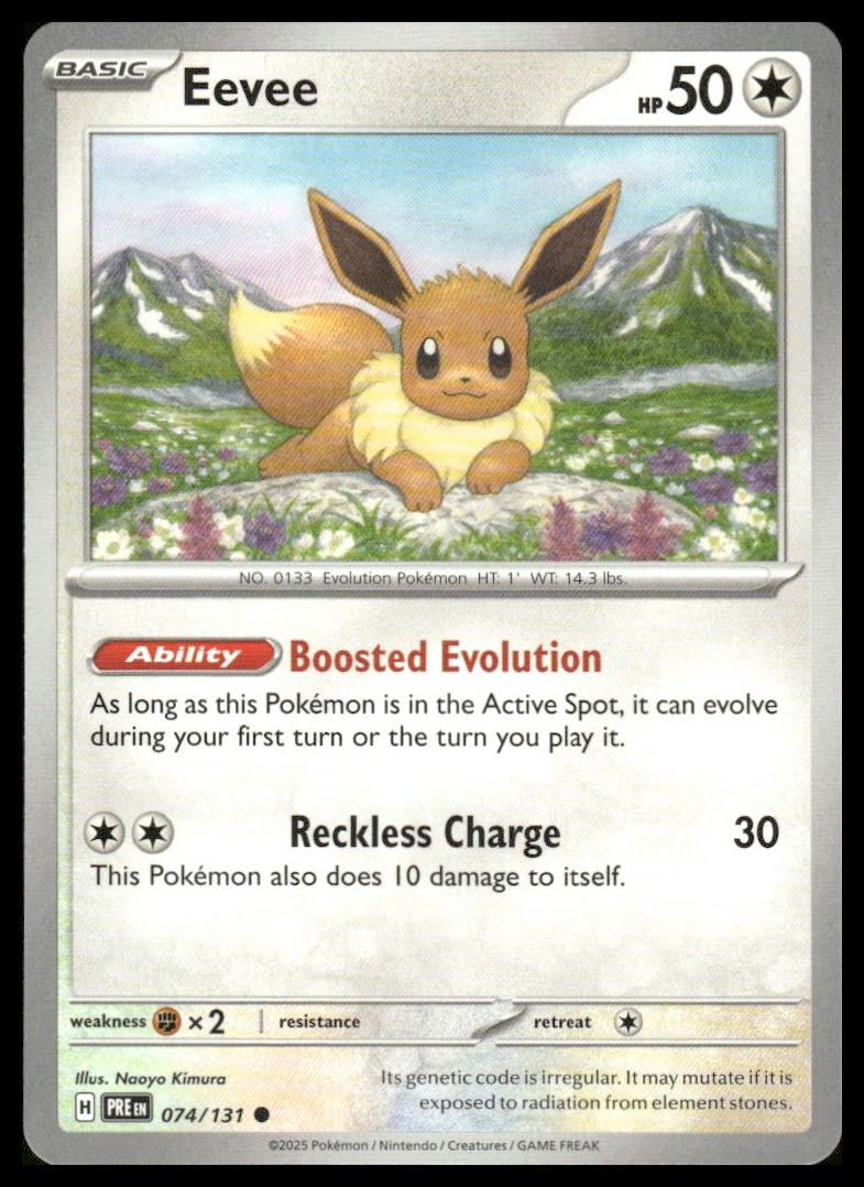 Eevee 074/131 Common Prismatic Evolutions Pokemon Near Mint