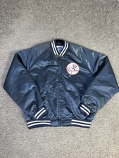 Vintage New York Yankees Chalk Line Jacket Mens XL Navy Satin MLB Baseball Made