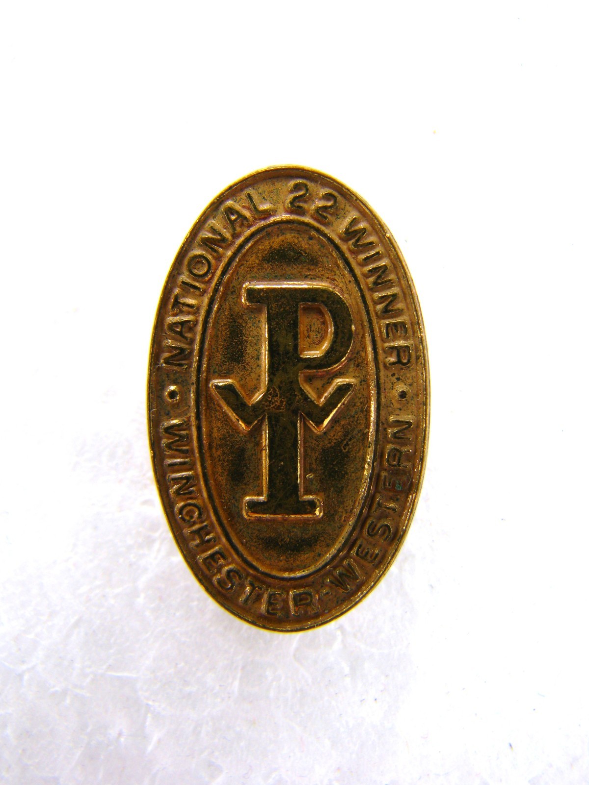 Exsa Winner Pin Winchester Rifle Western Ammunition 22 LR National Winner Pin vtg Gold ...