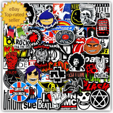 100 Pcs Rock Band Music Stickers Durable and Waterproof Vinyl Stickers