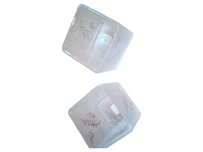 PartyLite Teelichthalter Glas Transparent Blumen Natur 5cm