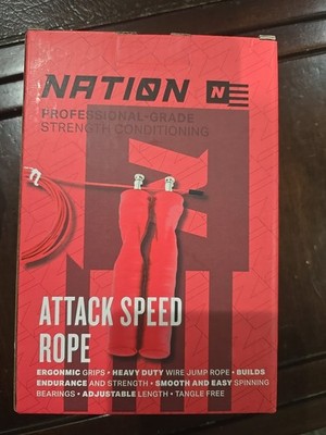 Nation Speed Heavy Duty Attack Speed Wire Jump Rope Smooth Spinning Bearings NIB