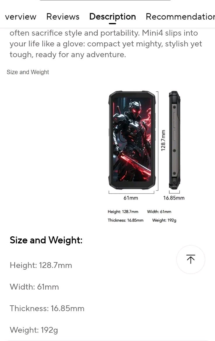 Cubot KingKong Mini 4 Rugged 16+128GB 4G NFC 4.7'' IP68 4700mAh Android15 Phone 