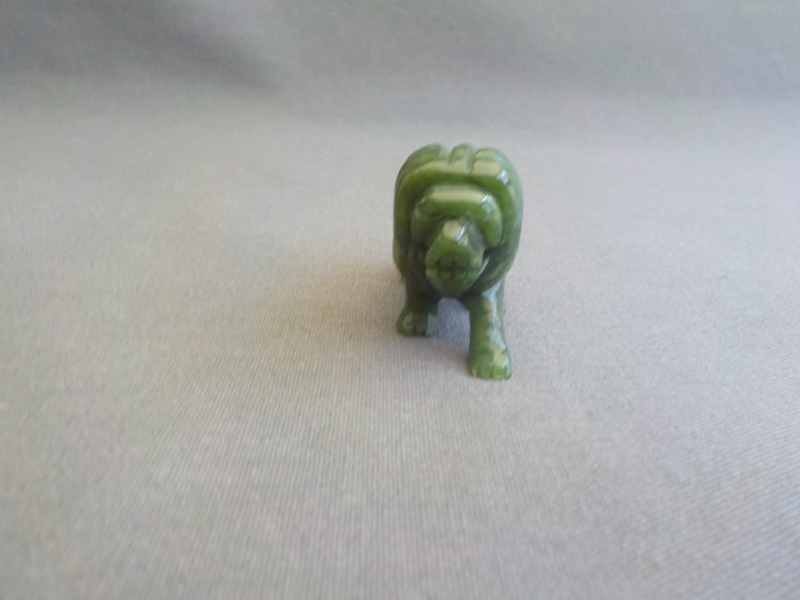 Green Carved Stone Lion Figurine 1 x 2.25 " Animal Extra Small