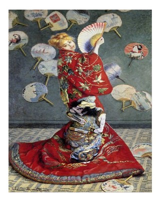 Claude Monet Wandkunst Elegantes Design Mit Japanischem Fächer Eindruc