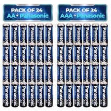 Pack de 48 Pilas Panasonic - 24 AA y 24 AAA Alimentación y Fugas de Larga Duración
