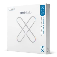 D'Addario XS Phosphor Bronze Acoustic Guitar Strings, 3-Pack, Light 12-53