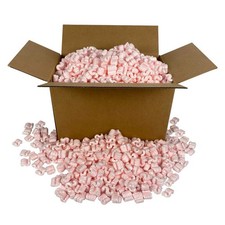 UOFFICE Anti-Static Packing Peanuts 3.5 cu. ft. S-Shaped Popcorn Cushion Pink