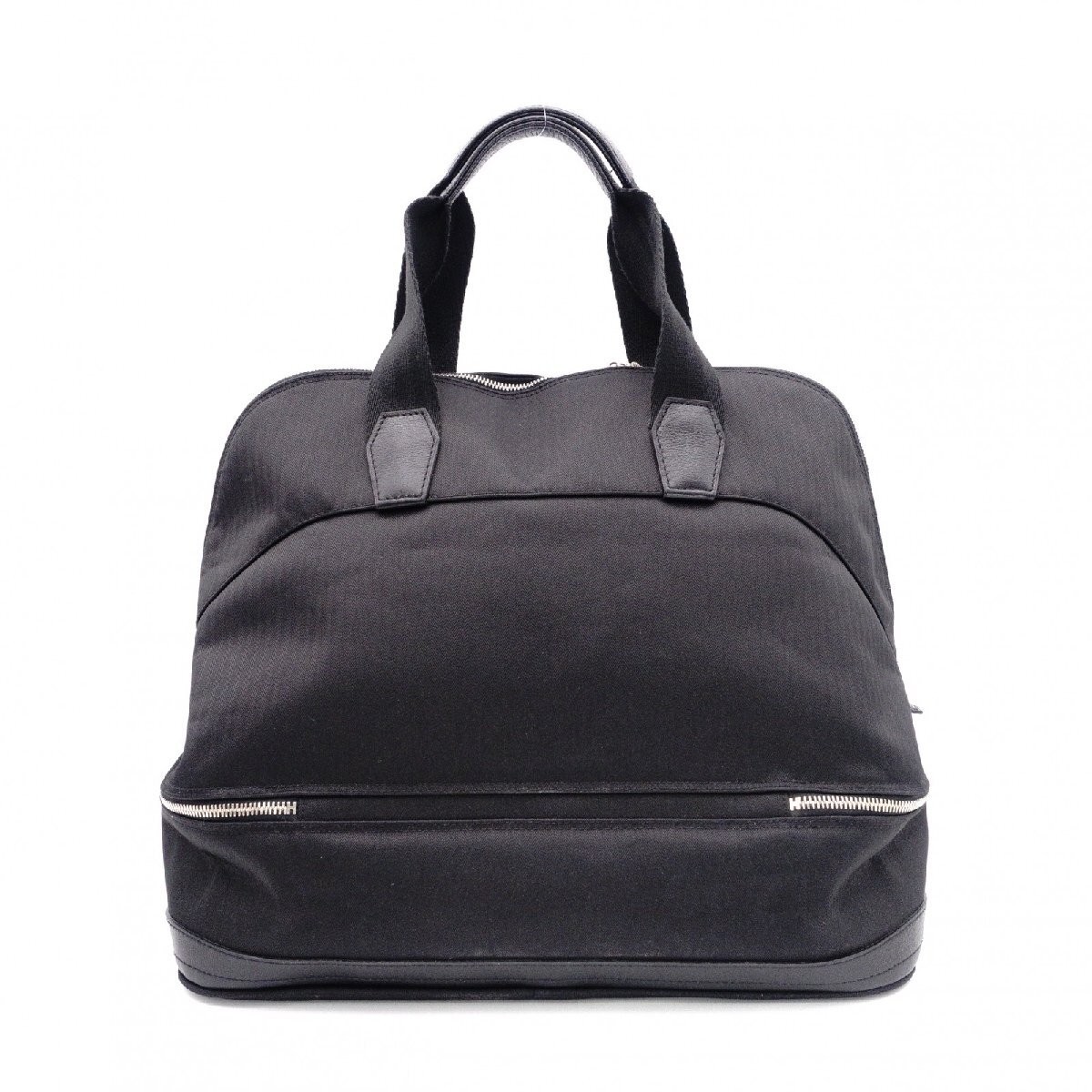 HERMES Sac de Golf Handbag Leather Twilly Chevron Black Ladies Men s from Japan image 4