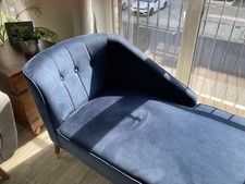 Blue velvet chaise - good condition, quick sale!