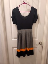 Pink Rose Women's T-shirt Dress Size-XL Black, Grey, Orange