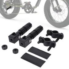 Black CNC Passenger Foot Pegs Foldable Rear Pedal Set for Ridstar Q20 E-Bike
