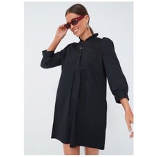 Tuckernuck Pomander Place Black Claiborne Dress Gold Button Ruffle Mini Medium