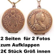 Medaillon Anhänger Antik Jugendstil für 2 Fotos, oder Senioren Adressen Amulett