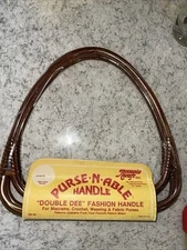 Purse-N-Able Handle Double Dee Plastic Purse Handles Brown White Marble USA