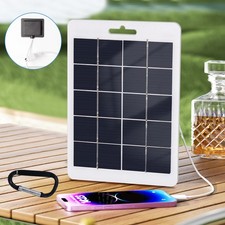 10W 5V Solar Panel USB Power Camping Phone Doorbell Outdoor Battery Charger Bank