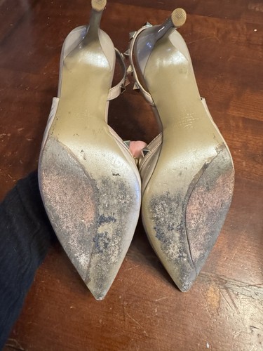 Pre-owned Valentino Rock Star Studs Nude Heels Size 38 - Imagen 8 de 11