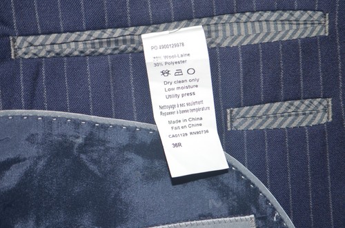 NWT MICHAEL KORS Classic Fit Wool Blend Navy Striped Blazer Suit Jacket Sz 36R - Picture 6 of 6