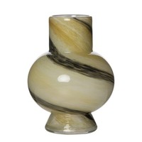 INNA-Glas Dekovase Gikoas, Marmoriert, Grau-Beige, 24Cm, Ø17Cm