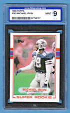 1989 Topps Michael Irvin Cowboys #383 Super Rookie ISA 9 #52758257 HOF 2007