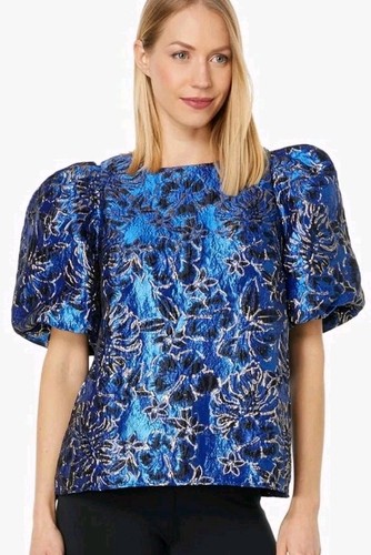 Lilly Pulitzer BLUE GROTTO holiday top Sizw Medium NWT - Picture 3 of 16