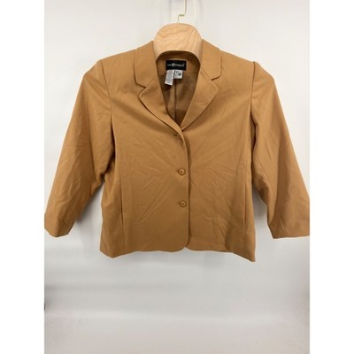 Vintage Sag Harbor 100% Wool Blazer Womens 18 Camel Grandmacore Academia Jacket