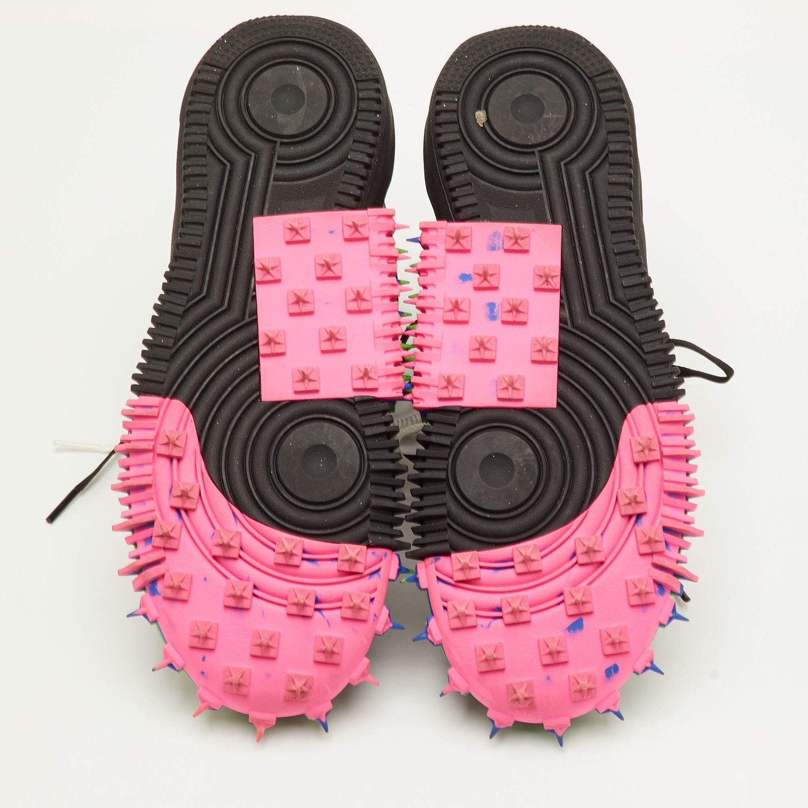 OffWhite x Nike Air Force 1 Mid Size 42 Black Fabric Lace Up Sneakers thumbnail 7