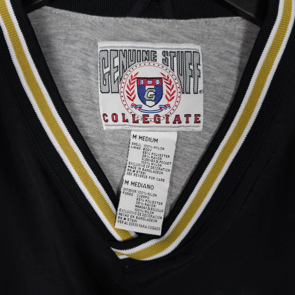 复古 Purdue Boilermakers 男式套衫中号黑色衬里风衣夹克 — 第 3/4 张图片