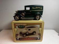 Henry  s lady  Sears  Roebuck Ford Model A Die Cast Coin Bank with Tin