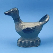 Rowe Pottery Works Cobalt Duck Salt Glaze Stoneware