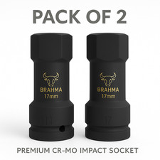 17mm Unistrut Channel Socket 1/2" Drive Deep Impact Socket (Pack of 2)
