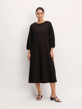 Everlane women’s The Linen A-Line Midi Dress black Size 4 NWT