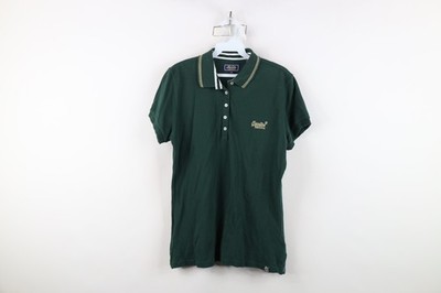 Superdry Japan Womens Size 10 Faded Spell Out Script Striped Knit Polo Shirt