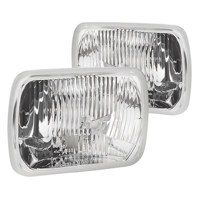 For Ford E-350 Econoline 79-92 Headlight 7x6'' Rectangular Chrome Vision Plus