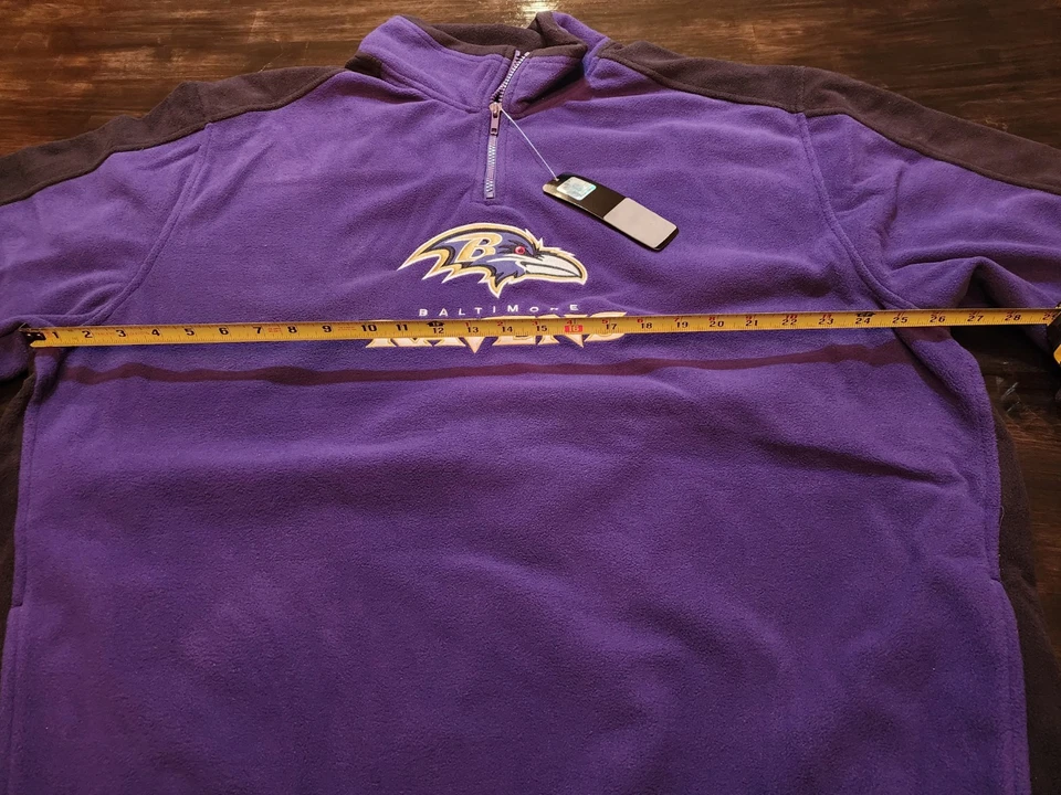 JAQUETA MASCULINA DE LÃ BALTIMORE RAVENS REEBOK - NFL ONFIELD quarto de zíper 2XL NOVA NOS - Imagem 4 de 4