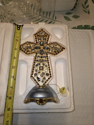 The Bradford Exchange Jeweled  Cross Music box Sculpture 8 inch. New other.